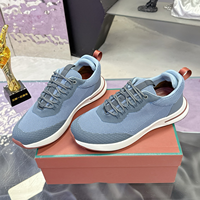 Chaussures de sport décontractées pour hommes en maille tricotée, légères, à lacets, à semelle épaisse, antidérapantes, pour la marche et la course, chaussures de luxe