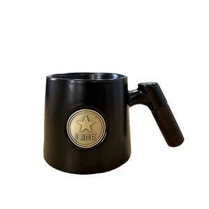 Mug en céramique avec poignée en bois, logo Black Star Life, cadeau de bureau, mugs en porcelaine, cadeaux d'affaires - Product Image 5