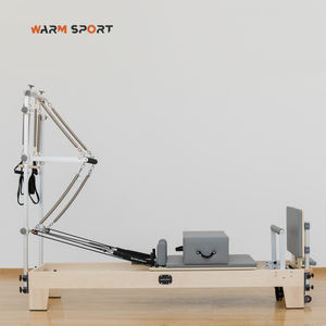 Reformer de Pilates de Madera de Arce con Forma de Medio Trapecio, con Torre Adaptable, Anillo de Pilates y <span class=keywords><strong>Bandas</strong></span> de Yoga, Jumpboard y Resortes de Doble Resistencia - Product Image 1