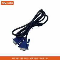 5m/16ft VGA-Verlängerungskabel Stecker auf Stecker 15-Pin D-Sub Blauer Stecker mit Ferritring für Computer, Monitor, Projektor, Fernseher