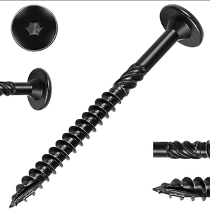 Vis à bois extérieures polyvalentes Ruspert Star, revêtement antirouille noir, vis à tête Torx pour armoires, système de mesure métrique - Product Image 3