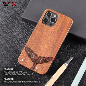 Custodia in gomma TPU con custodia in vero legno intagliato a mano unica per <span class=keywords><strong>Apple</strong></span> - Product Image 1