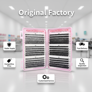 Extensions <span class=keywords><strong>de</strong></span> <span class=keywords><strong>cils</strong></span> individuels DIY en grappe 30D - 100D, grande capacité, courbure C D, <span class=keywords><strong>cils</strong></span> segmentés effet wispy, prix <span class=keywords><strong>de</strong></span> gros - Product Image 1