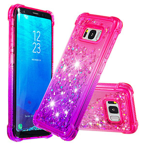 Coque de protection pour <span class=keywords><strong>Samsung</strong></span> S8 Plus S9 Note 10, avec paillettes brillantes, dégradé liquide, effet sable mouvant, motifs flocons de neige, styles tendance - Product Image 2