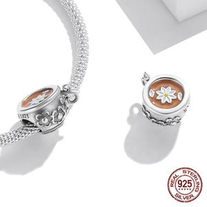 Grosir Liontin Perhiasan Kopi Perak Sterling, Liontin Lucu untuk Pembuatan Perhiasan - Product Image 3