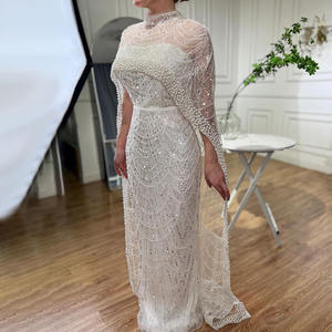 Robe de <span class=keywords><strong>Soirée</strong></span> Longue Style Perles Pendentifs Amincissante Sirène Ensemble Deux Pièces Élégante Tenue de Banquet et Spectacle - Product Image 4