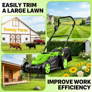 Cortacésped Eléctrico con Cable VERTAK de <span class=keywords><strong>2000W</strong></span>, Ancho de Corte de 17 Pulgadas, Cortacésped Manual para Jardín y Patio Pequeño - Product Image 3