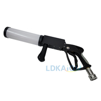 Pistolet à CO2 avec lumières LED RVB, portée de pulvérisation de 8 à 10 m, fonctionnement manuel alimenté par batterie, canon pour événements scéniques, tuyau de 3 m