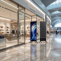 Écran publicitaire LED mobile d'intérieur P1.25 1mx2m de qualité supérieure avec roues verrouillables pour événements de lancement de marque