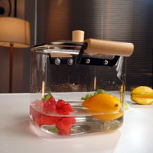 Olla cuadrado de vidrio de borosilicato resistente al calor y elegante diseño chino-moderno para Cocina de Inducción de uso doméstico para regalos promocionales - Product Image 6