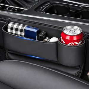 Organizador Premium para Espacio entre Asientos de Coche, Universal, de Cuero PVC, con Portavasos y Espacio de <span class=keywords><strong>Almacenamiento</strong></span> para Teléfono - Product Image 1