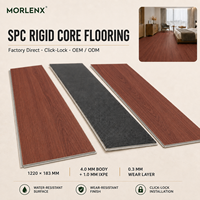 Suelo SPC MORLENX Color Rojo Cereza, Resistente al Agua, Antideslizante, con Núcleo Rígido, Sistema de Click, para Proyectos de Interiores
