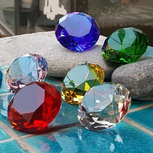 Großhandel Große Kristall Glas Diamanten für Hochzeit Souvenirs Faceted Dekorative Kristall Glas Diamant