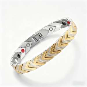 ट्रेंडी बायो मैग्नेटिक थेरेपी ब्रेसलेट स्टेनलेस स्टील एडजस्टेबल एनर्जी बैलेंस बैंड पुरुषों के लिए महिलाओं दर्द राहत स्वास्थ्य कंगन - Product Image 2