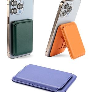 Wholesale Magnetic PU Phone Wallet Case <b>Holder</b> with Stand Plain ID Card Phone <b>Holder</b> and Stand for Credit Cards - Product Image 1