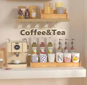 Nueva innovación, soporte extensible <span class=keywords><strong>de</strong></span> 2 niveles para tazas <span class=keywords><strong>de</strong></span> café, estante para tazas <span class=keywords><strong>de</strong></span> bambú, portavasos, estante para gabinetes <span class=keywords><strong>de</strong></span> cocina - Product Image 3