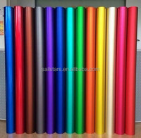 Film vinyle chromé mat rouge sans bulles pour l'habillage de voiture, autocollants 1,52*18m