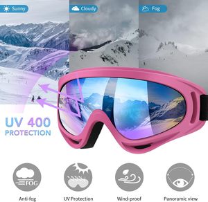 แว่นตาสกีนำเข้า Vatefery แพ็ค 4 ชิ้น สำหรับผู้ชาย/ผู้หญิง/เด็ก/ผู้ใหญ่-ใช้สำหรับสโนว์บอร์ด/มอเตอร์ไซค์/เอทีวี - Product Image 2
