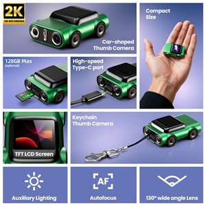 Mini caméra haute définition pour enfants, objectif grand angle, charge de type C, mise au point automatique, lampe torche LED intégrée, enregistrement photo, vlog, jouet - Product Image 5