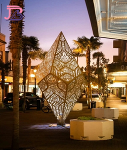 Sculpture géométrique extérieure carrée de <span class=keywords><strong>centre</strong></span> commercial Installation d'art de LED Forme creuse polygonale de modèle - Product Image 2
