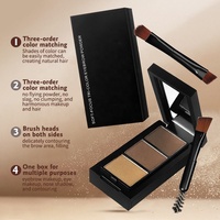 Poudre à sourcils 3-en-1 en gros sous marque privée, illuminateur, waterproof, résistant à la transpiration, longue tenue, et ombre pour le nez.