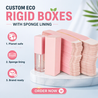 Boîte personnalisée en carton rigide recyclable avec fentes, pelliculage brillant, doublure en éponge et fermeture magnétique pour crème contour des yeux et soins de la peau écologiques