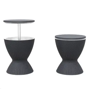 Lusso 8 galloni 3-in-1 patio bar mobili rattan design secchiello per il ghiaccio <span class=keywords><strong>led</strong></span> - Product Image 6