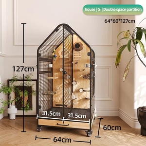 Jaula de Lujo Grande de Madera Maciza <span class=keywords><strong>para</strong></span> Pájaros, Tipo Villa, Móvil, Panorámica, <span class=keywords><strong>para</strong></span> Cría de Periquitos y Agapornis, <span class=keywords><strong>para</strong></span> Jardín Interior, Venta al por Mayor de Fábrica - Product Image 5