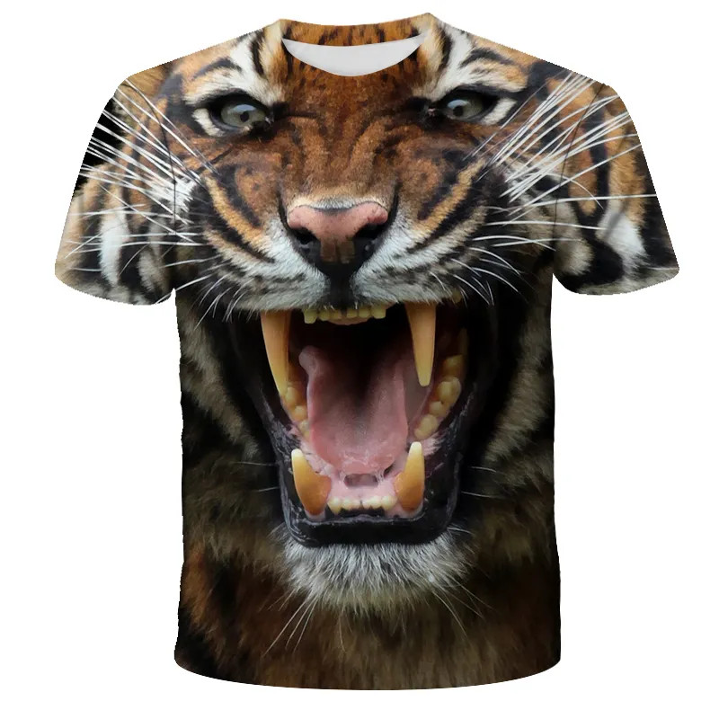 2023Fast Delivery Animal Tiger Tops 3D Digital Print Men's And Women's Casual Round Neck Short Sleeve T-Shirt T Shirts Trending