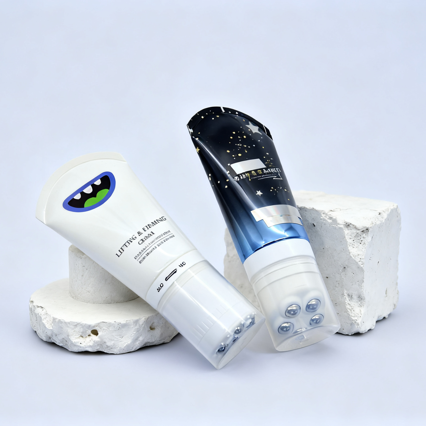 Tube crème mou de luxe avec le massager