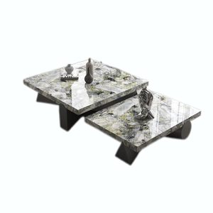 โต๊ะกาแฟหินอ่อนธรรมชาติผสมความสูงเฟอร์นิเจอร์ออกแบบได้ตามต้องการหรูหราเฟอร์นิเจอร์หินอ่อนเย็น - Product Image 2