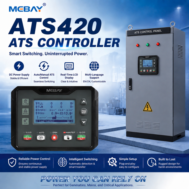 MEBAY Factory Sale Automatic Generator Transfer Switch Controller Power Changeover Switch ATS Controller ATS420