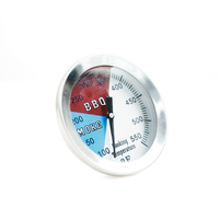 Termometer BBQ besi tahan karat 430 pengukur 100-550F lubang barbekyu pengasap panggangan pengukur suhu termometer daging penjualan langsung pabrik nirkabel
