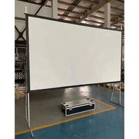 Écran de projection HEYU 100 pouces/200 pouces/250 pouces, écran de projection avant/arrière, écran de projection mobile pliable pour extérieur