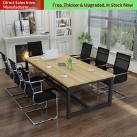 Combinaison de chaise de bureau et de table de conférence, design moderne et simple, table rectangulaire personnalisable pour les employés
