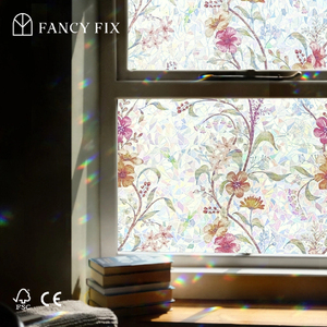 Tamaño personalizado decorativo Pvc Arco Iris película ventana privacidad película privacidad <span class=keywords><strong>para</strong></span> el hogar estático película de la ventana - Product Image 1