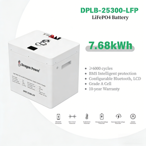 แบตเตอรี่ลิเธียมคุณภาพสูง 25.6V 300Ah ระบบแบตเตอรี่แยกส่วนสำหรับโซลาร์เซลล์ พร้อมระบบจัดการแบตเตอรี่ (BMS) ความจุ 7.68 กิโลวัตต์ชั่วโมง แบบ LiFePO4 - Product Image 1