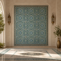 Mosaïque murale en verre artisanale de la série Mosquée, design moderne, idéale pour les salons, cuisines et salles de bain intérieures