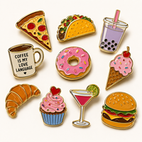 Badge en émail mignon sur le thème de la nourriture et des boissons, broche personnalisée en métal pour café, dessert, sac à dos, veste, sac, accessoires cadeaux, fabricant