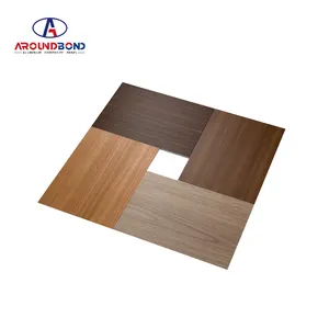 Desain kayu bahan pelapis dinding 4mm dekorasi luar ruangan Panel warna kayu ACP untuk eksterior