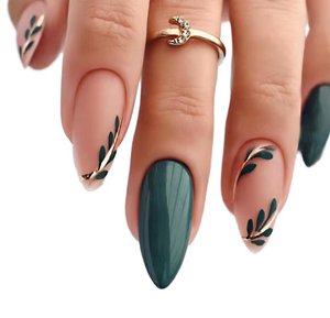 Precio al por mayor: Nuevas <span class=keywords><strong>uñas</strong></span> postizas <span class=keywords><strong>de</strong></span> almendra y ataúd <span class=keywords><strong>con</strong></span> purpurina, <span class=keywords><strong>de</strong></span> alta calidad, a presión. - Product Image 1