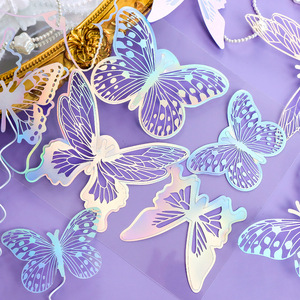 Iridescent Butterfly Cake Toppers Plastic Reusable For Birthday Valentine's Day Mother's Day Qixi Festival Women's Day - Product Image 3