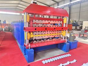 Machine de fabrication de carreaux de matériau de construction en tôle Machine de formage automatique de rouleaux métalliques à trois couches - Product Image 3