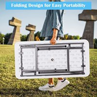 Table de glacière pliable en plastique multi-usages avec jupe assortie et bouchon de vidange pour le camping