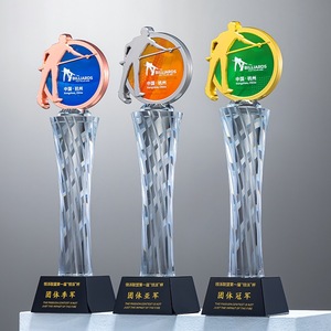 Trofeo de Cristal Combinado con Resina, Grabado de Logotipo Personalizado para Premios de Competición, 1er, 2do y 3er Lugar - Product Image 2