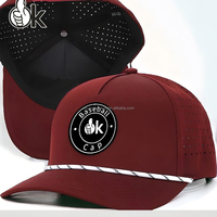 Op maat bedrukte 5-delige lasergeperforeerde baseballcap, casual sport petten met decoratief koord voor dagelijks buitengebruik
