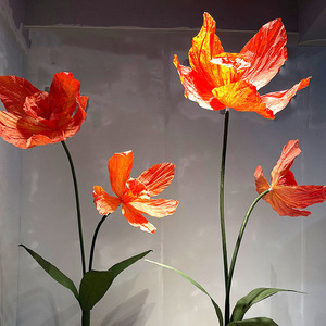 Cửa sổ K-0115 cửa hàng trưng bày sự kiện đám cưới trang trí đặt giấy Crepe nhân tạo đứng lớn Hoa Thủy Tiên khổng lồ - Product Image 3