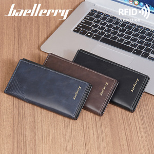 Baellerry Men's Long <b>Wallet</b> Multi-Card Zippered <b>RFID</b> Protection Business Bi-Fold <b>Wallet</b> Solid Color Everyday Use - Product Image 1