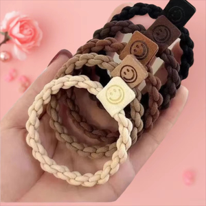 Elastici per capelli, fasce per capelli elastiche per donne, uomini, bambini, ragazze, antiscivolo, intrecciati con etichetta Smile, taglia normale, stile casual - Product Image 2