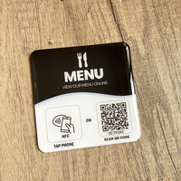 3.93 "X3.93" 10cm appuyez pour commander forme carrée NFC carte Menu plaque autocollant lien rapide vers Menu numérique Plaques de Table pour Restaurant